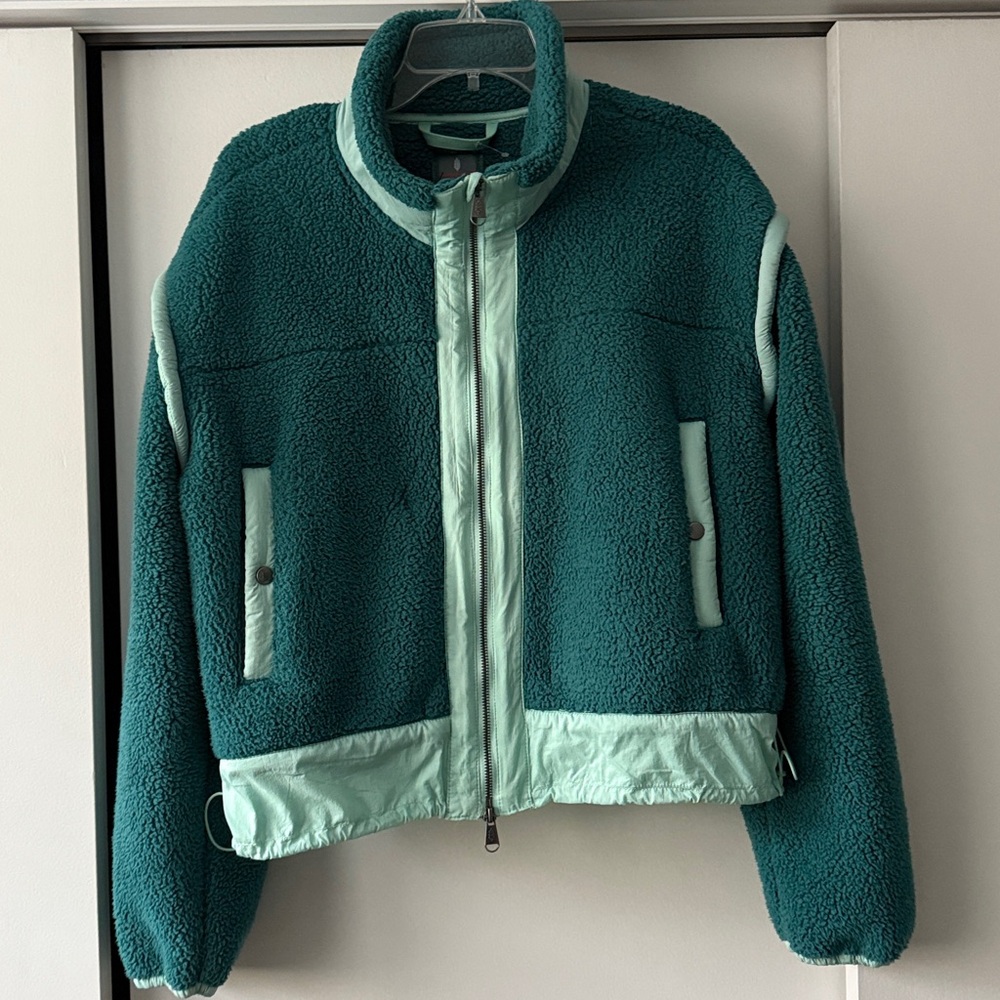Free People Movement Courtside Faux Shearling Jacket in Botanical Combo - Picture 2 of 5